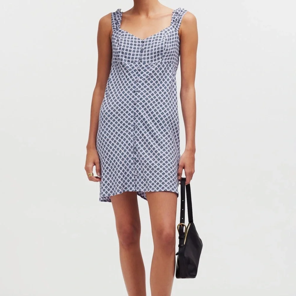 Madewell Cap Sleeve Button Up Mini Dress - Picture 2 of 6